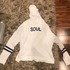SoulCycle open back pull over lounge hoodie